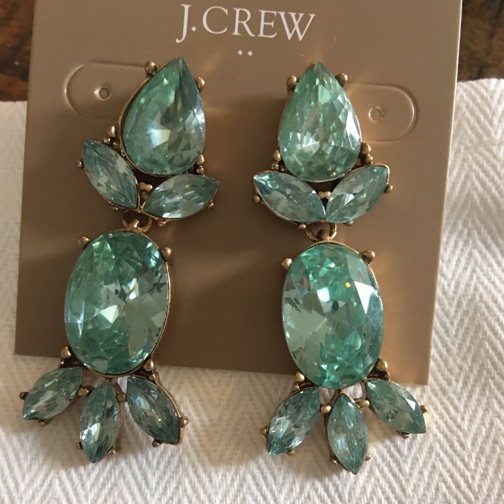J. Crew Green Statement Earrings